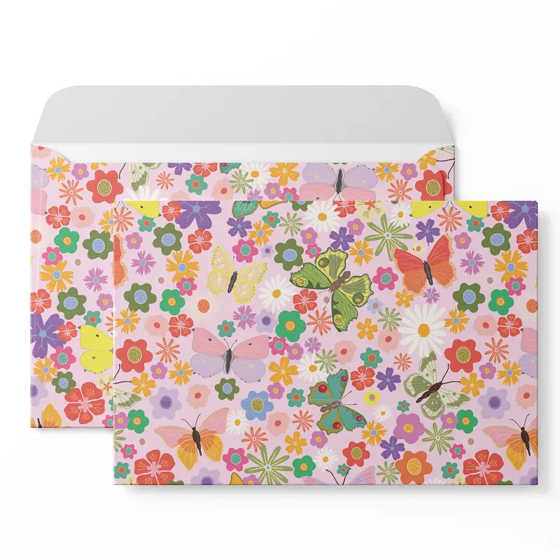 Briefumschläge "Blumenwiese" - Set mit 8 Kuverts in DIN C5