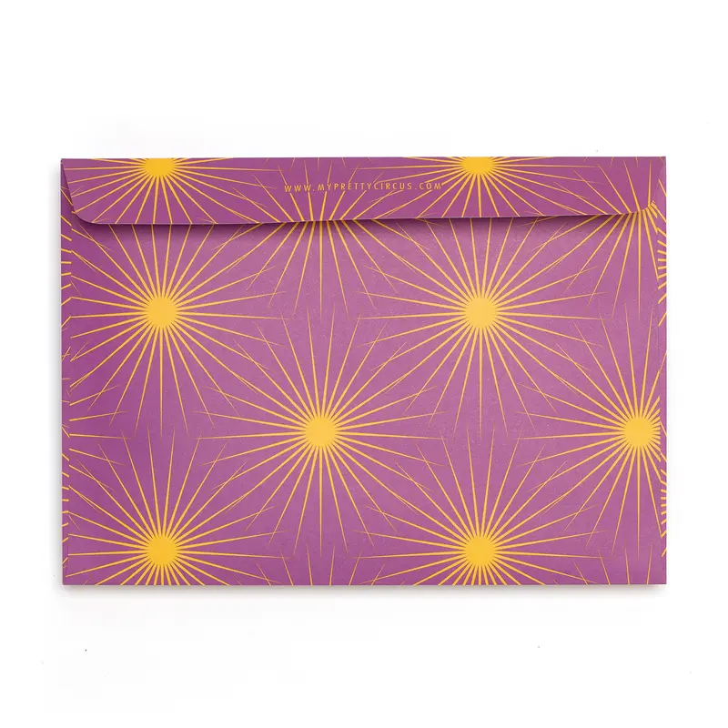 Briefumschläge "Sonnensterne" - Set mit 8 Kuverts in DIN C5