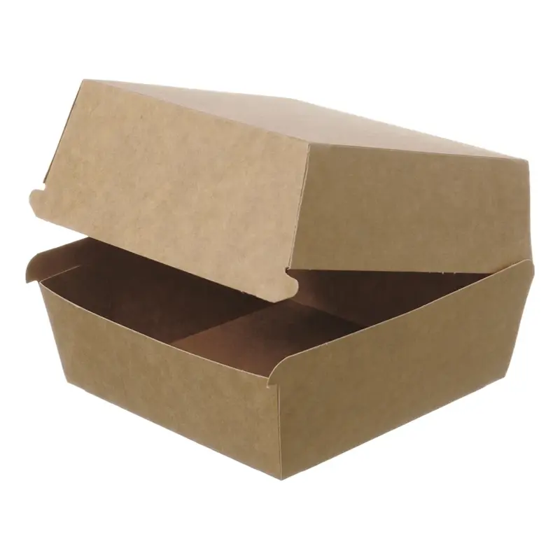 Burger-Boxen, Pappe, unbedruckt, braun