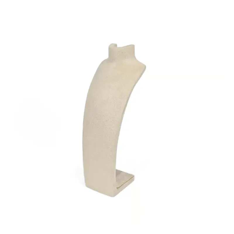 Buste porte-bijoux en suède naturel — hauteur 24 cm