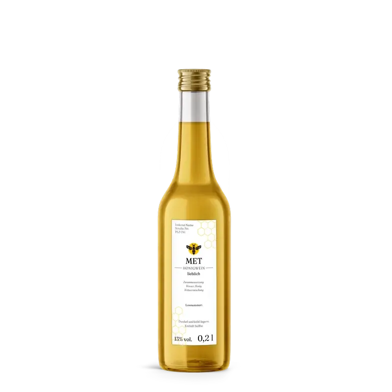 Charmanter Charly – Rechteckiges Flaschenetikett 35x90mm für 200ml Met
