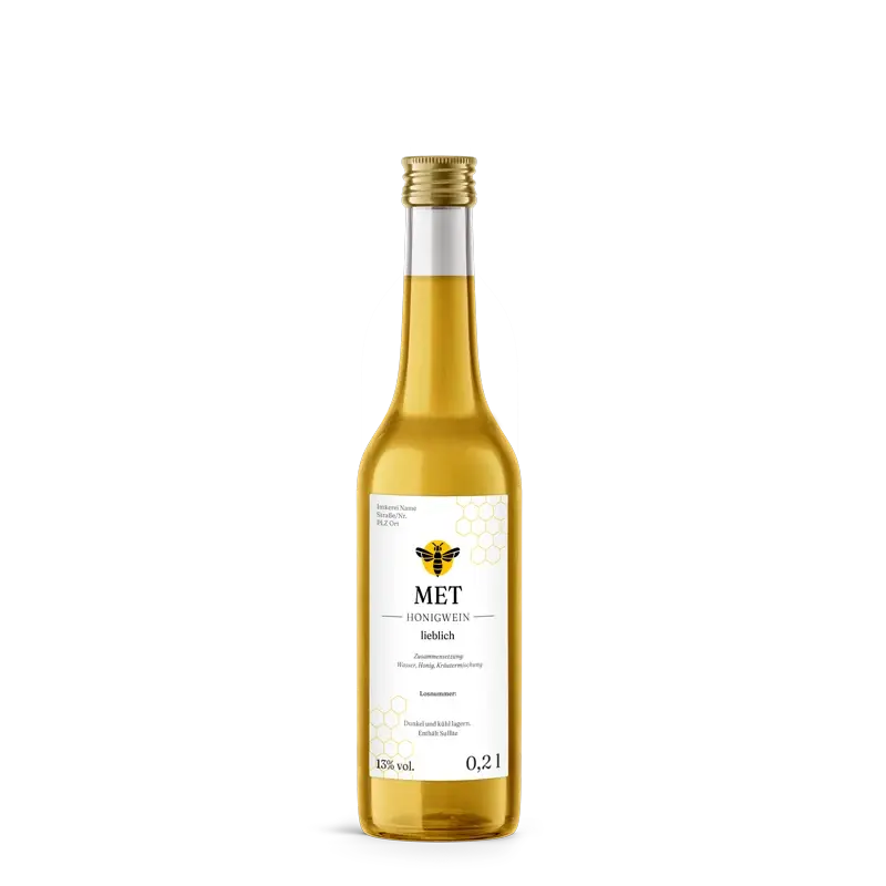 Charmanter Charly – Rechteckiges Flaschenetikett 50x90mm für 200ml Met