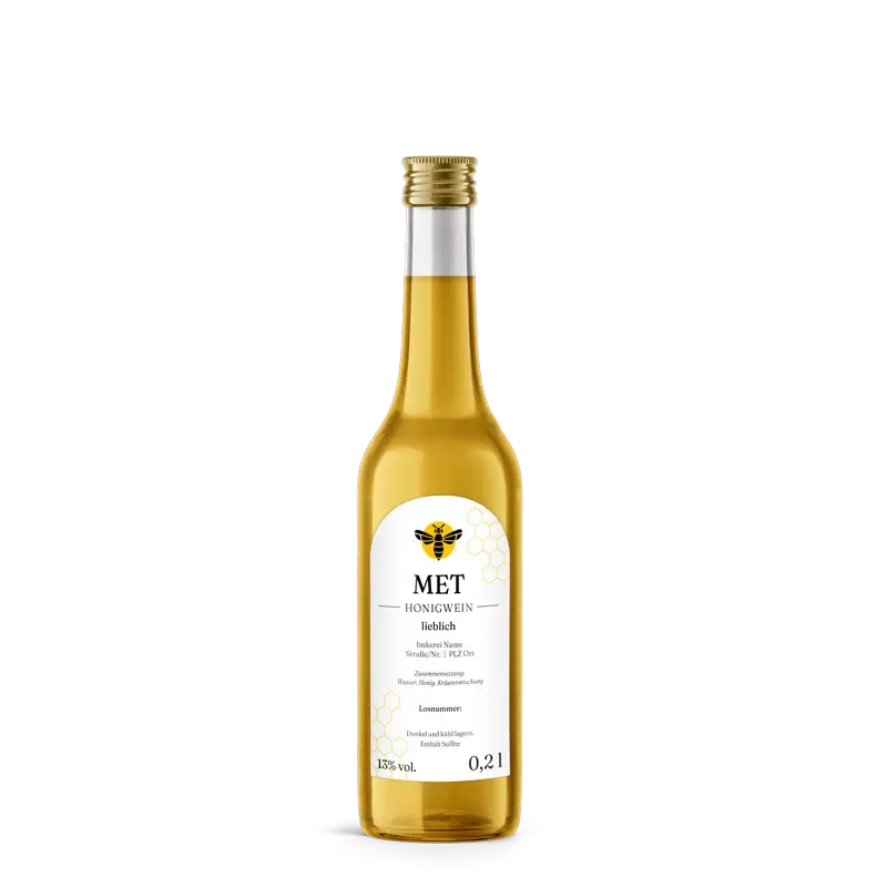 Charmanter Charly – Rechteckiges Flaschenetikett mit Abrundung 50x90mm für 200ml Met