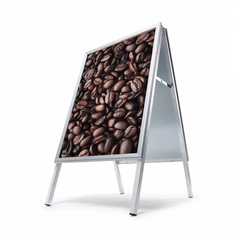 Chevalet publicitaire double face aluminium — A0, A1 et A2