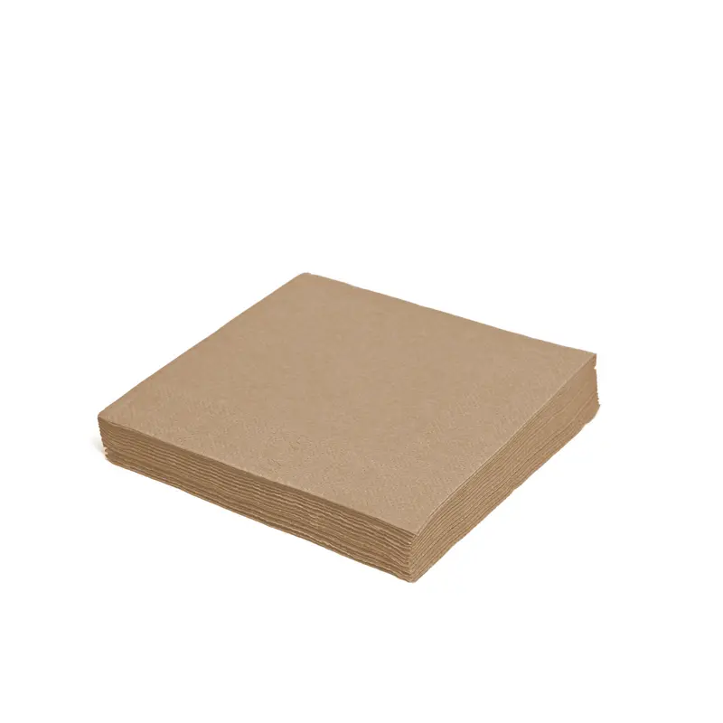 Cocktail Servietten Naturbraun, 24 × 24 cm, 2-lagig, 2000 Stk.