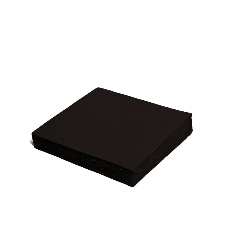Cocktail Servietten Schwarz, 24 × 24 cm, 2-lagig, 2000 Stk.