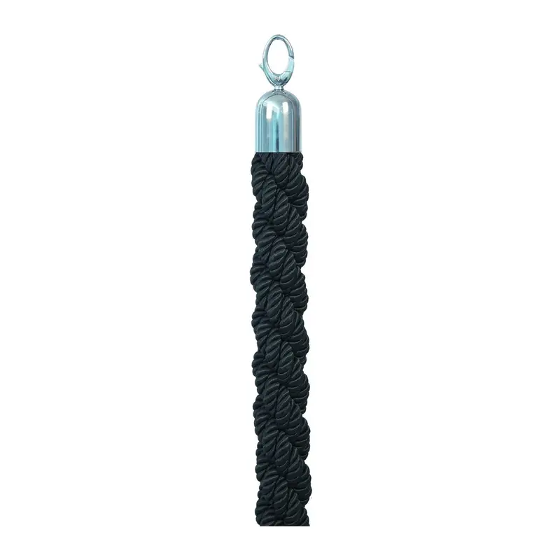 Corde tressée pour poteau d'accueil – 150 cm, embouts chromés ou dorés
