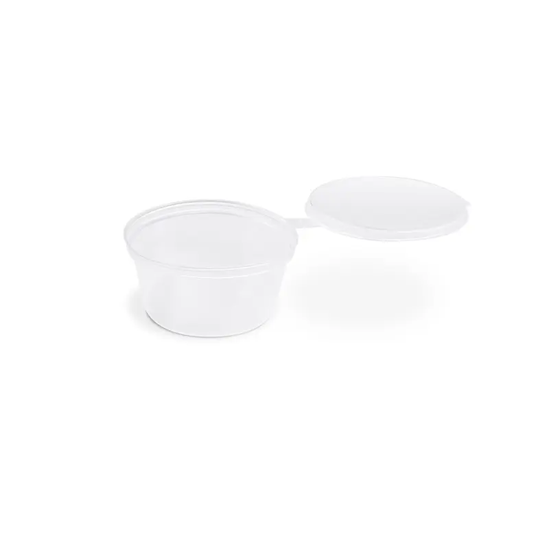 Dressingbecher 30 ml, mit anhängendem Deckel, PP, Ø 50 mm, klar, 1000 Stk.
