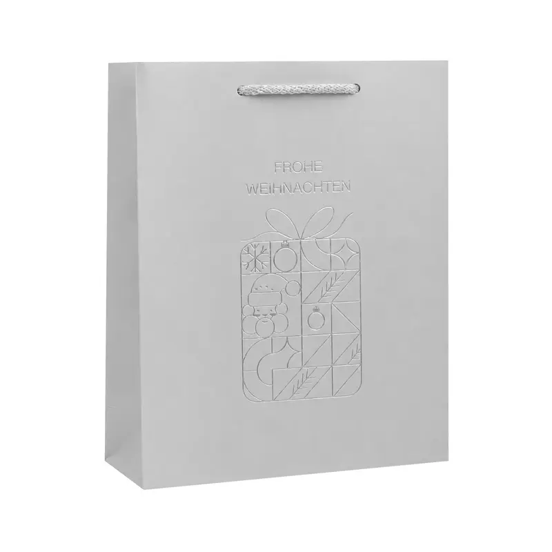 Edle Weihnachtsgeschenktaschen mit Silberner Heißprägung
