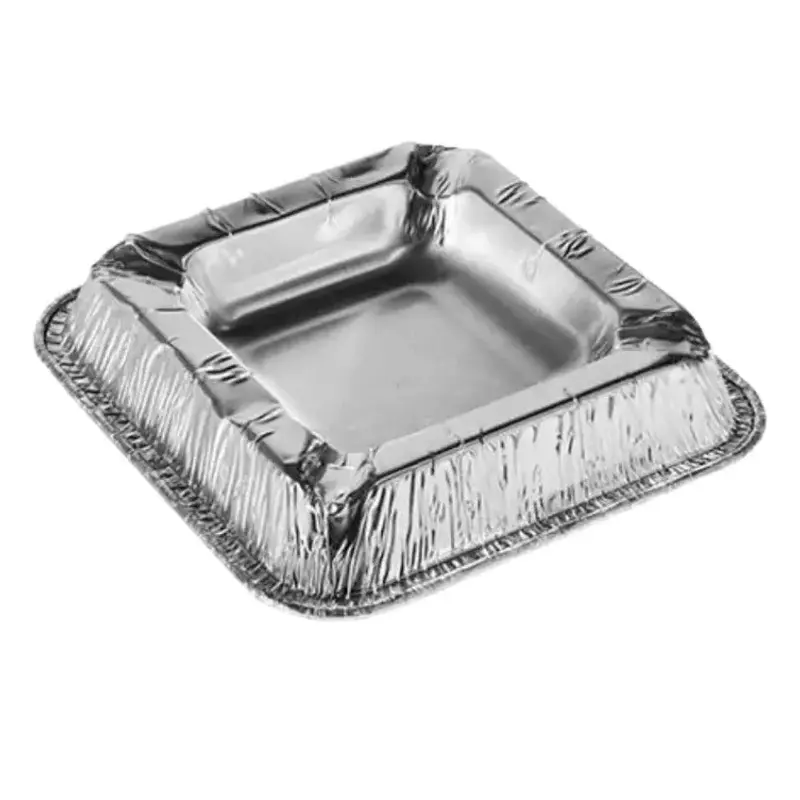 Einweg Aschenbecher Aluminium eckig 2,2 x 12,5 x 12,5 cm
