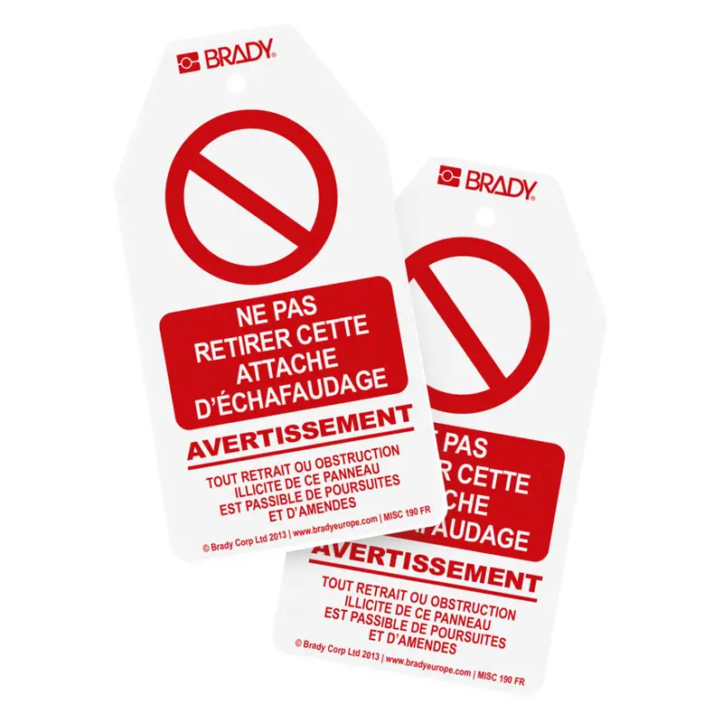 Etiquette Scafftag (produit francophone)