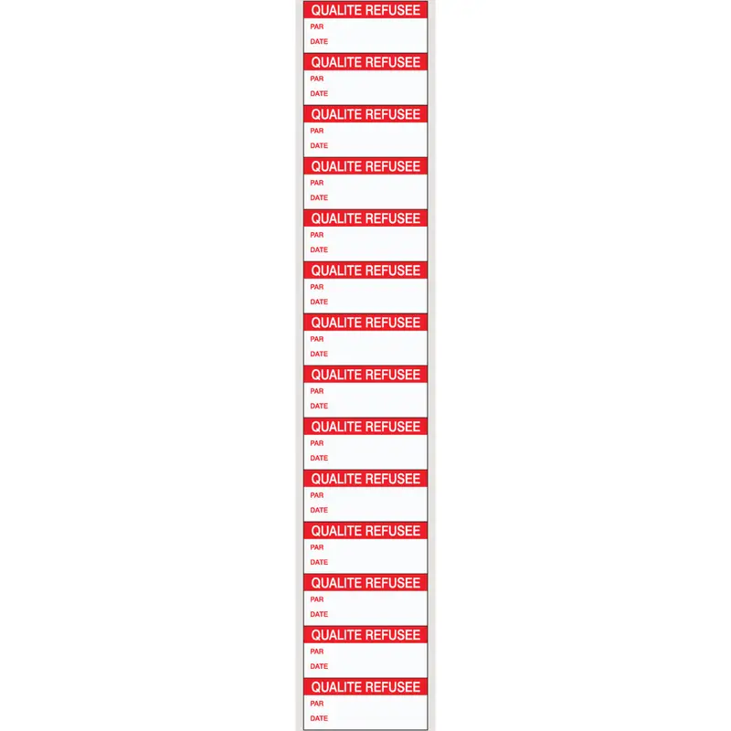 Etiquettes à compléter - Contrôle qualité (produit francophone)