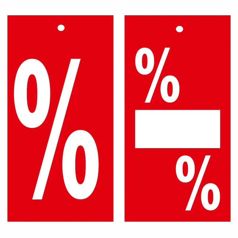 Étiquettes à trou % – Lot de 250, format 5,9 x 11,5 cm