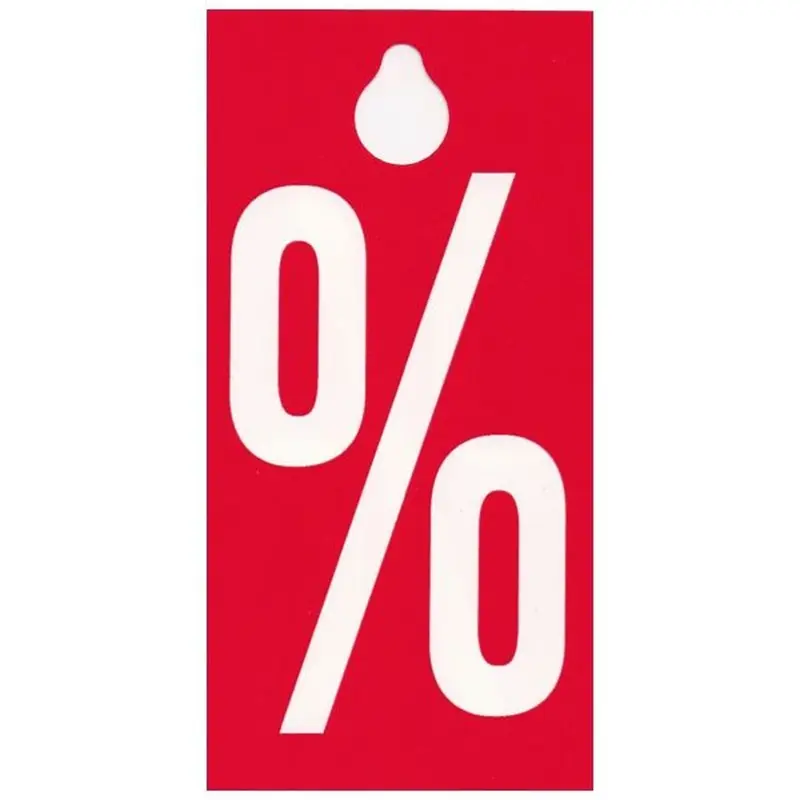 Étiquettes cintre mention % — lot de 100
