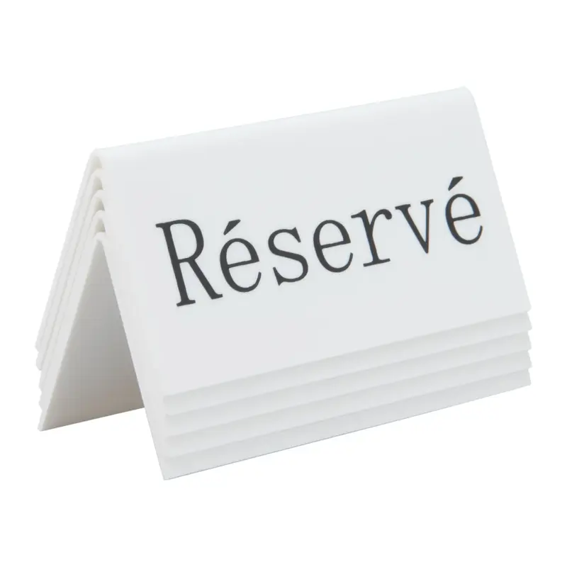 Étiquettes de réservation de table « Réservé » — lot de 5