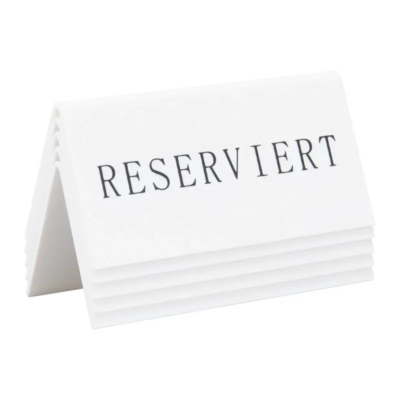 Étiquettes de réservation de table "Reserviert" — lot de 5