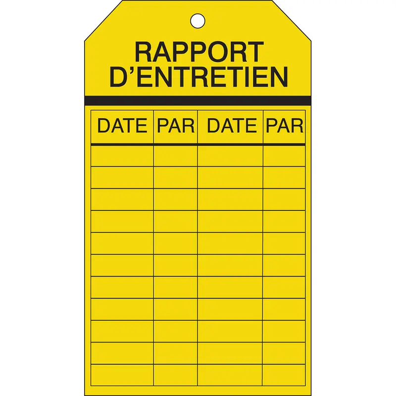 Étiquettes dinspection déquipement (produit francophone)