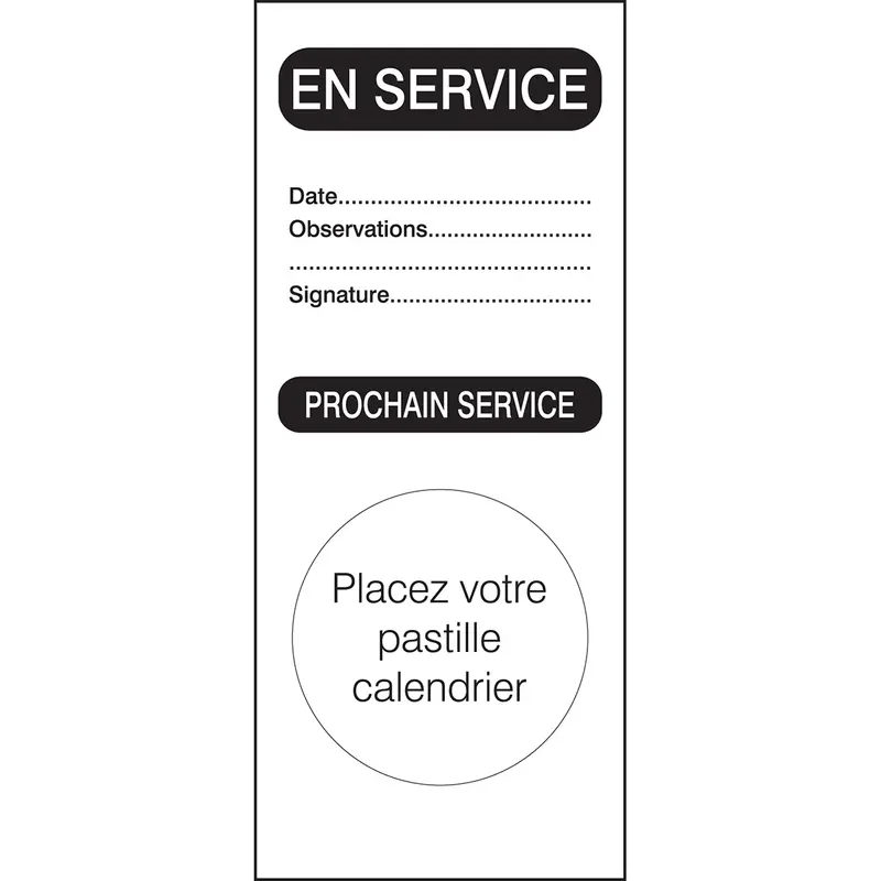 Etiquettes d’inspection (produit francophone)