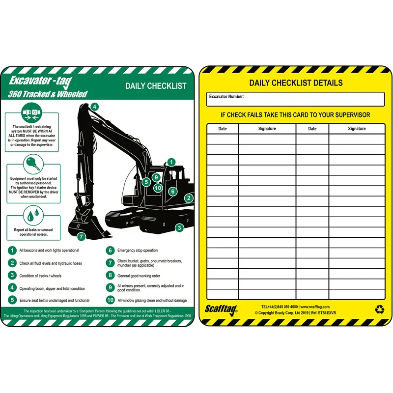 Excavator Tag