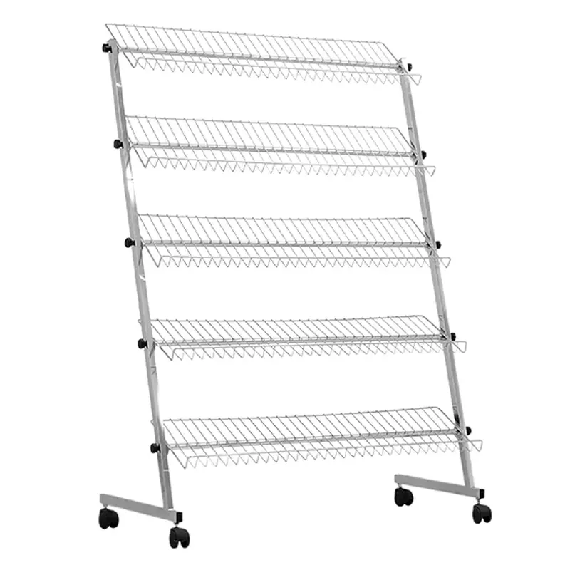 Exposant chrome 5 rayons inclinables – Présentoir accessoires 150 cm