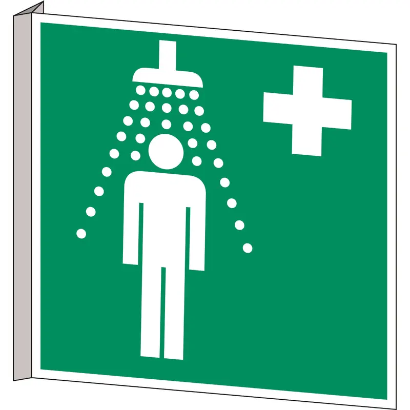 Fahnen- und Winkelschilder - Notdusche