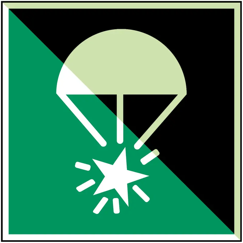 Fallschirm-Signalrakete - ISO 7010