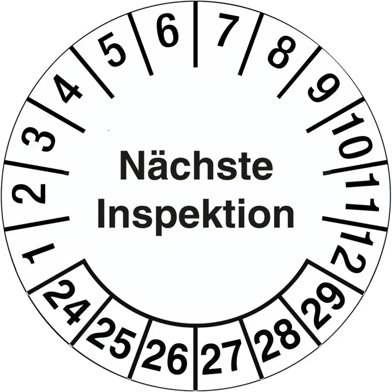 Fälschungssichere Prüfplaketten mit Datum