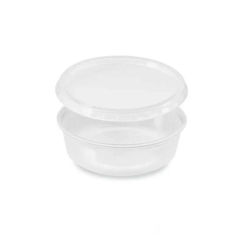 Feinkostbecher 125 ml, PP, Ø 101 x 32 mm, transparent, rund, inklusive Deckel, 250 Sets