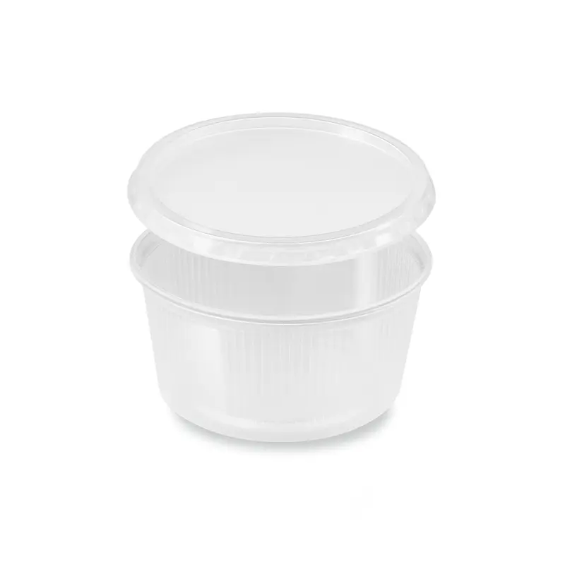 Feinkostbecher 250 ml, PP, Ø 101 x 51 mm, transparent, rund, inklusive Deckel, 250 Sets