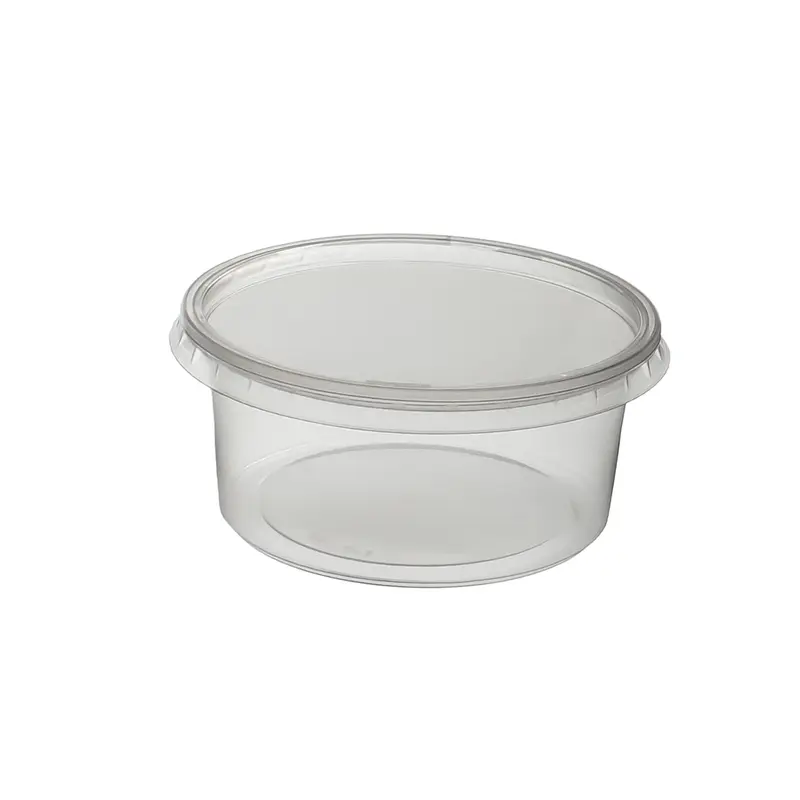 Feinkostbecher – PP, 250 ml, Ø101 × 51 mm, rund, Kombi-Verpackung mit Deckel