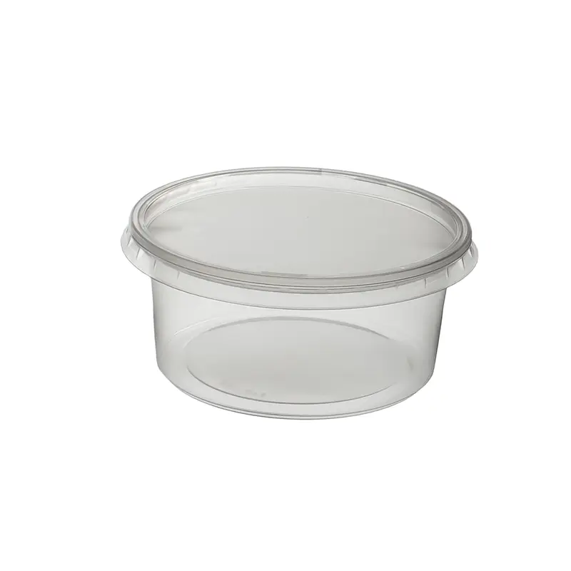 Feinkostbecher – PP, 300 ml, Ø101 × 65 mm, rund, Kombi-Verpackung mit Deckel