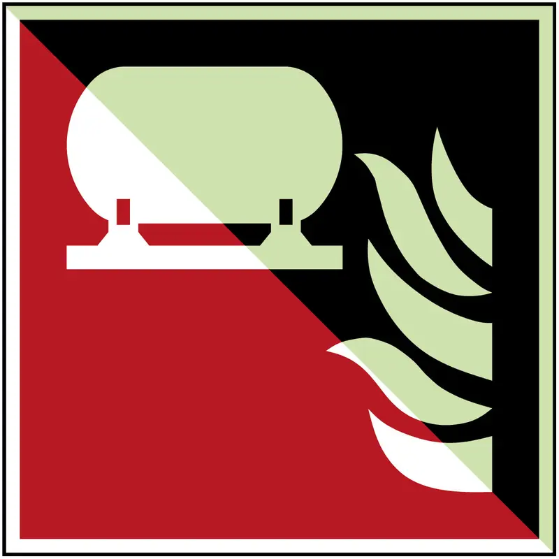 Fest eingebaute Feuerlösch-Einrichtung - ISO 7010