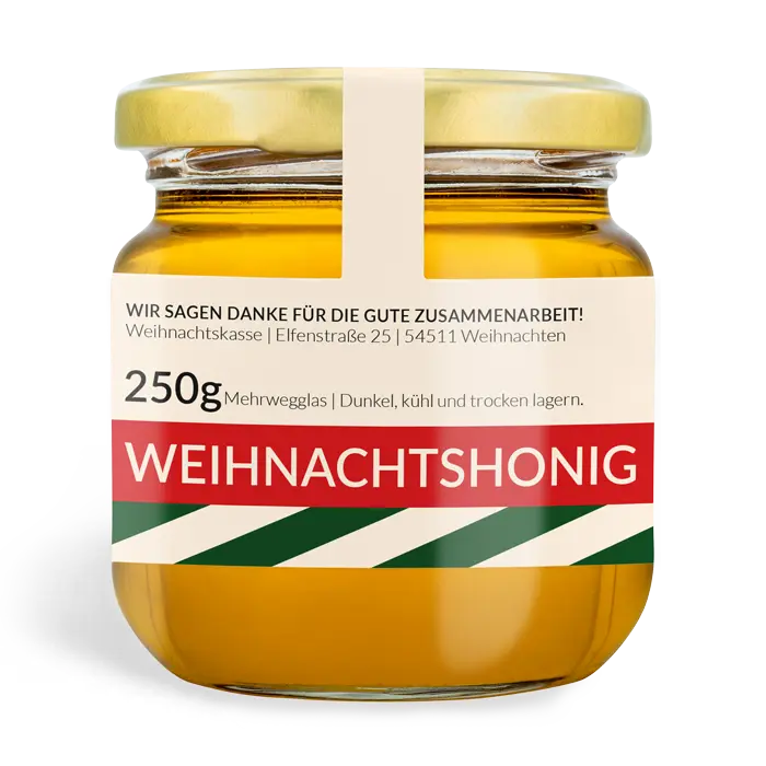 Festlicher Findus - Etikett mit Gewährverschluss 250g (Twist-Off)