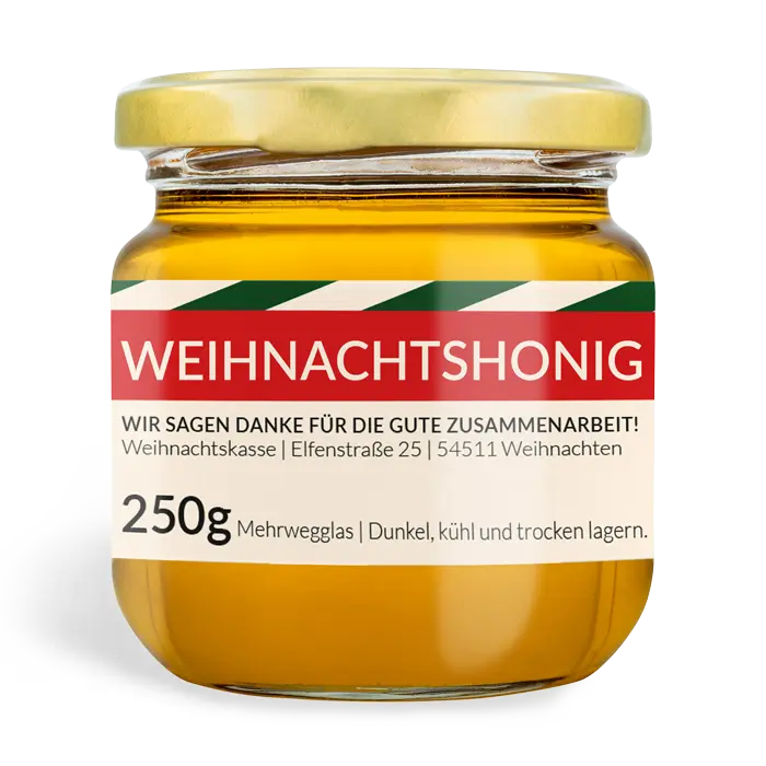 Festlicher Findus - Rechteckiges Etikett 250g (Twist-Off)
