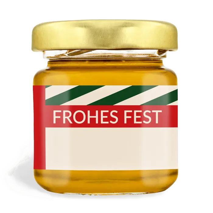 Festlicher Findus - Rechteckiges Etikett 50g (Twist-Off)