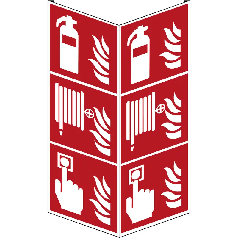 Feuerlöscher, Feuerlöschschlauch und Brandmelder - ISO 7010