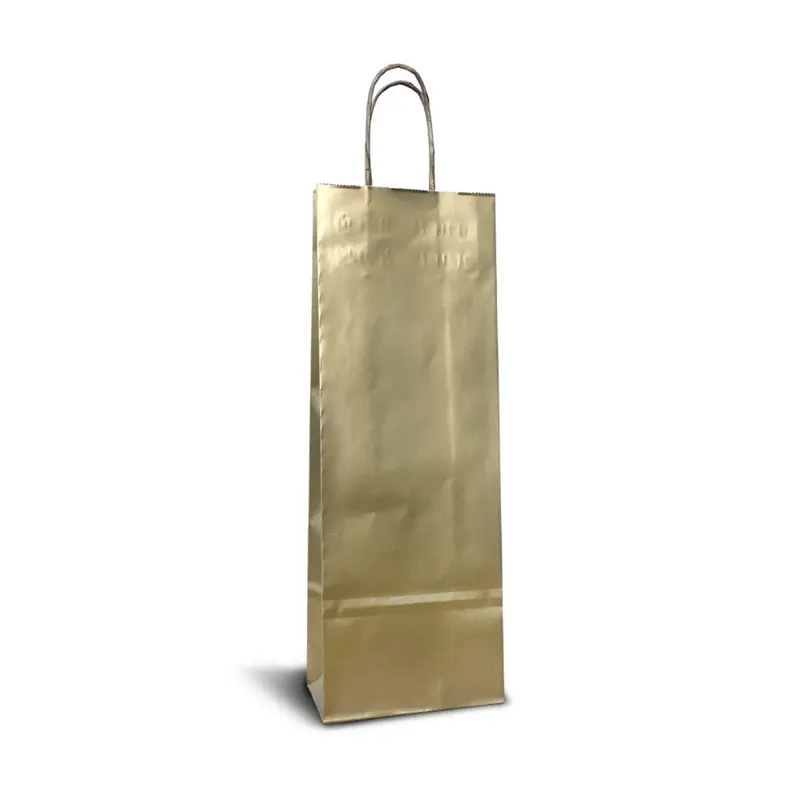 Flaschentragetaschen mit Papierkordeln in Gold