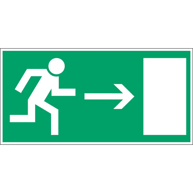 Fluchtwegkennzeichnung - Rettungsweg nach rechts