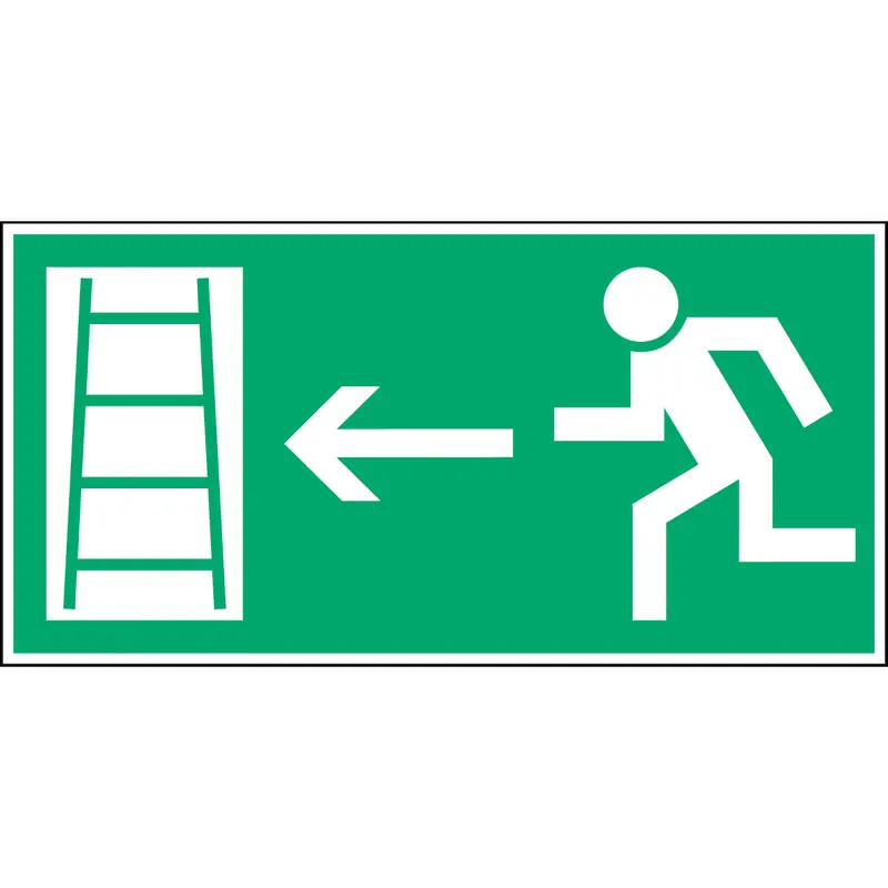 Fluchtwegkennzeichnung - Rettungsweg (Notleiter)