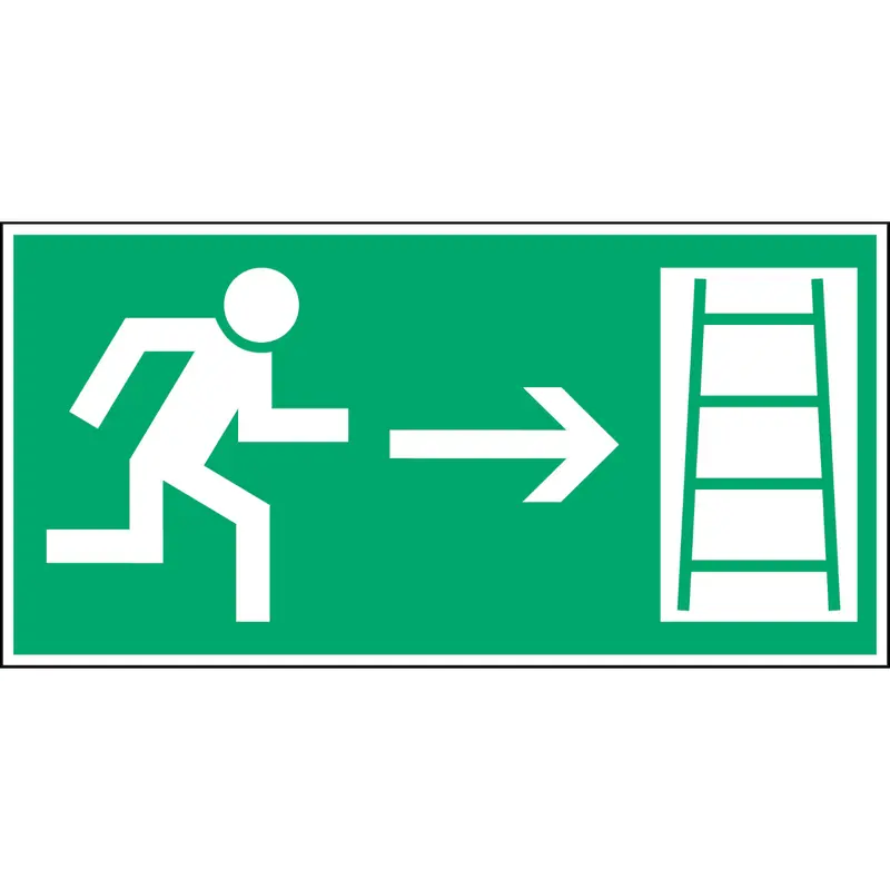 Fluchtwegkennzeichnung - Rettungsweg (Notleiter)