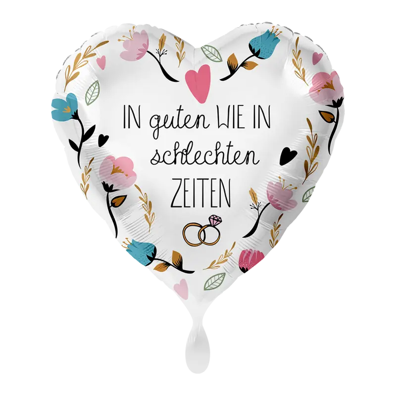 Folienballon Hochzeit | In guten wie in schlechten Zeiten | ca. 45cm | inkl. Heliumfülllung