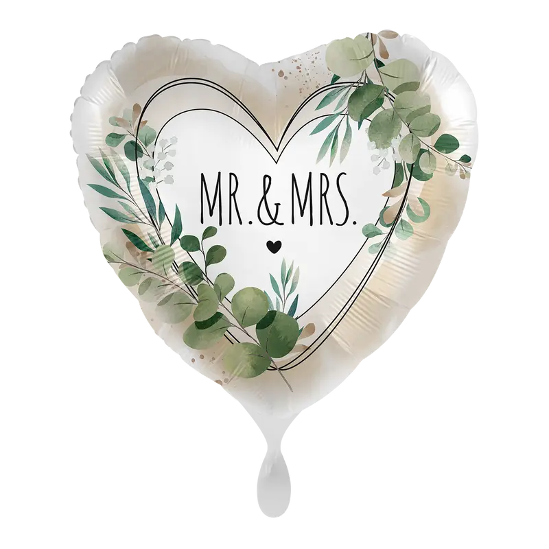 Folienballon Hochzeit | Mr & Mrs | ca. 45cm | inkl. Heliumfülllung
