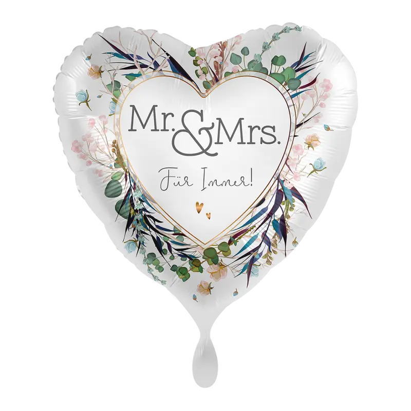 Folienballon Hochzeit | Mr & Mrs für immer! | ca. 45cm | inkl. Heliumfülllung