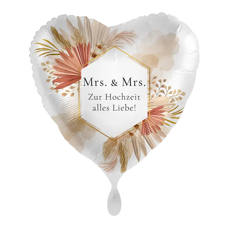 Folienballon Hochzeit | MRS and MRS | ca. 45cm | inkl. Heliumfülllung