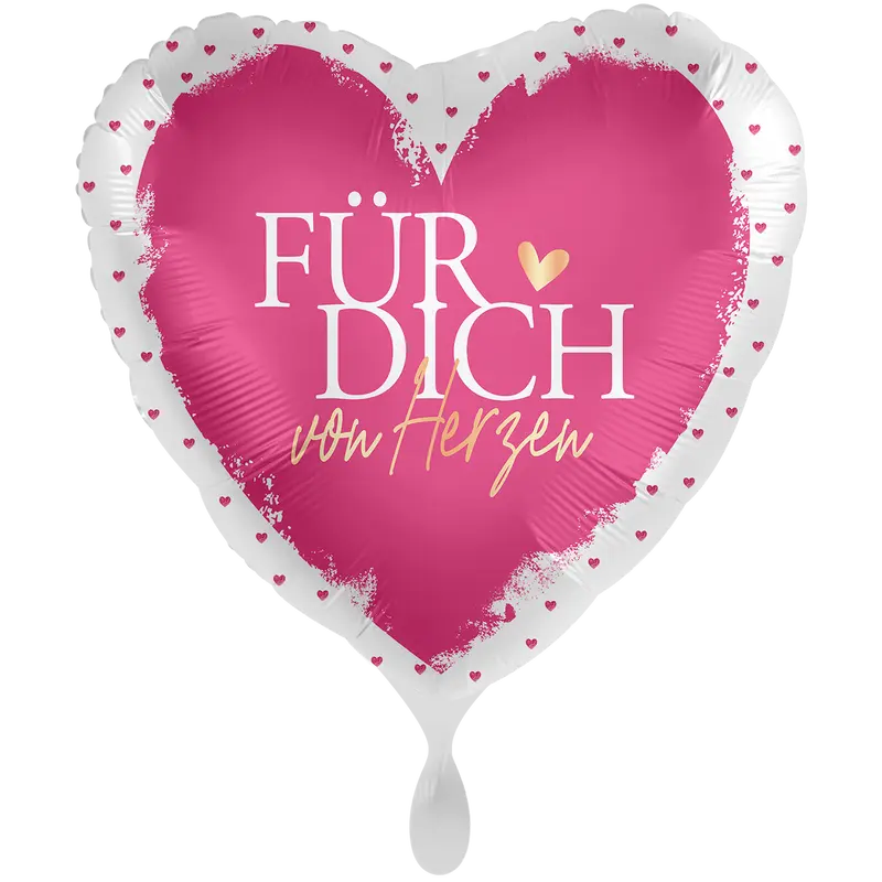Folienballon Liebe & Valentinstag | Herz | Für dich von Herzen | ca. 43cm | inkl. Heliumfülllung