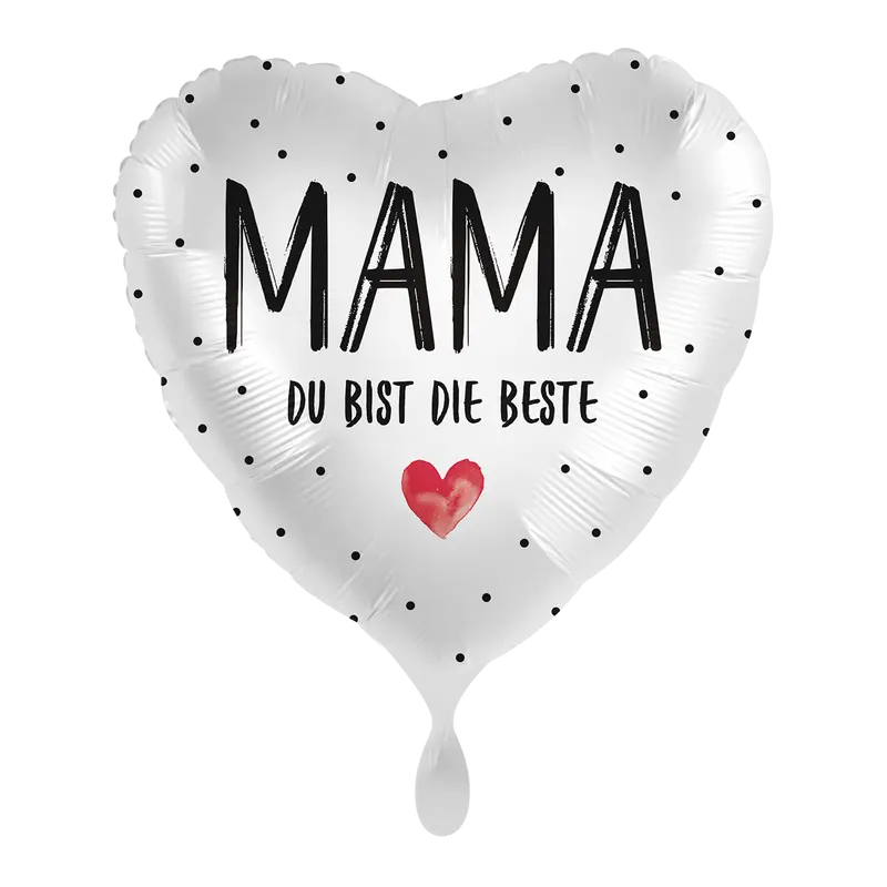 Folienballon Muttertag | Mama Du bist die Beste | ca. 45cm | inkl. Heliumfüllung