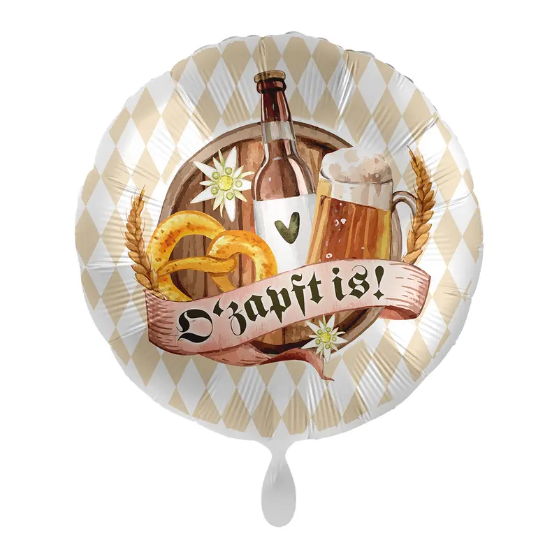 Folienballon Oktoberfest | O´zapft is | ca. 45cm | inkl. Heliumfüllung
