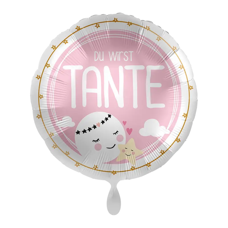 Folienballon zur Babyverkündung | Du wirst Tante | inkl. Heliumfüllung