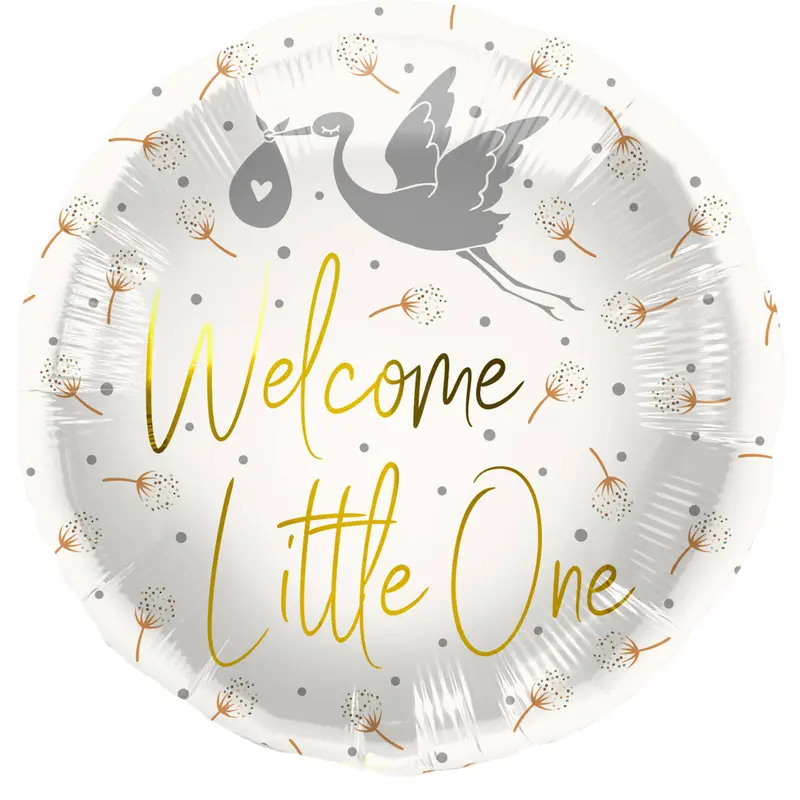 Folienballon zur Geburt | Baby | welcome little one | ca. 45cm | inkl. Heliumfüllung