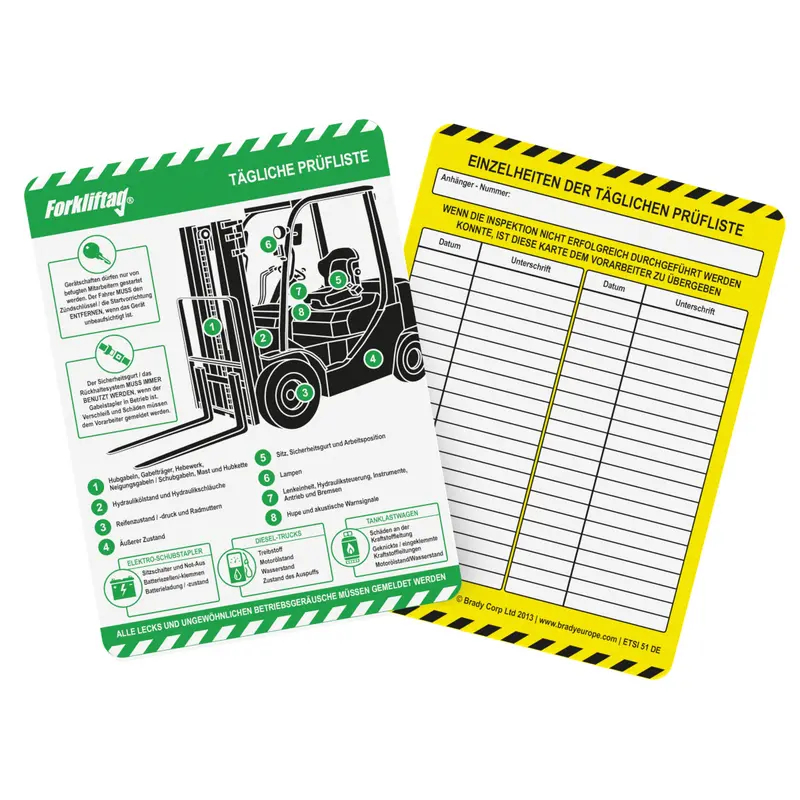 Forkliftag-Einsteckschild